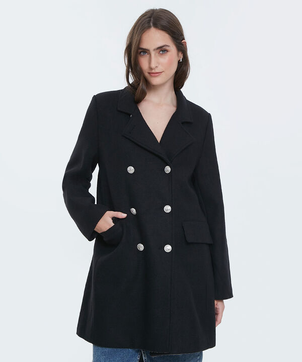 Chaqueta Tipo Abrigo Unicolor image number null