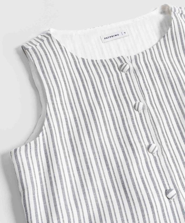 Blusa Alargada Con Botonadura Para Mujer