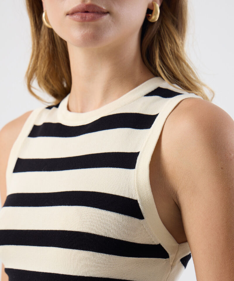 Camiseta Casual Rayas Tejido Fino Para Mujer