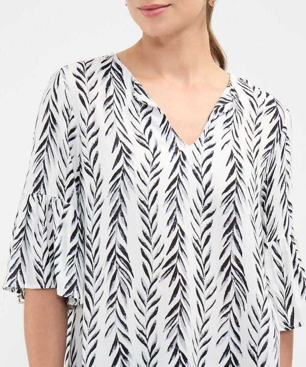 Blusa Estampado de Hojas image number null