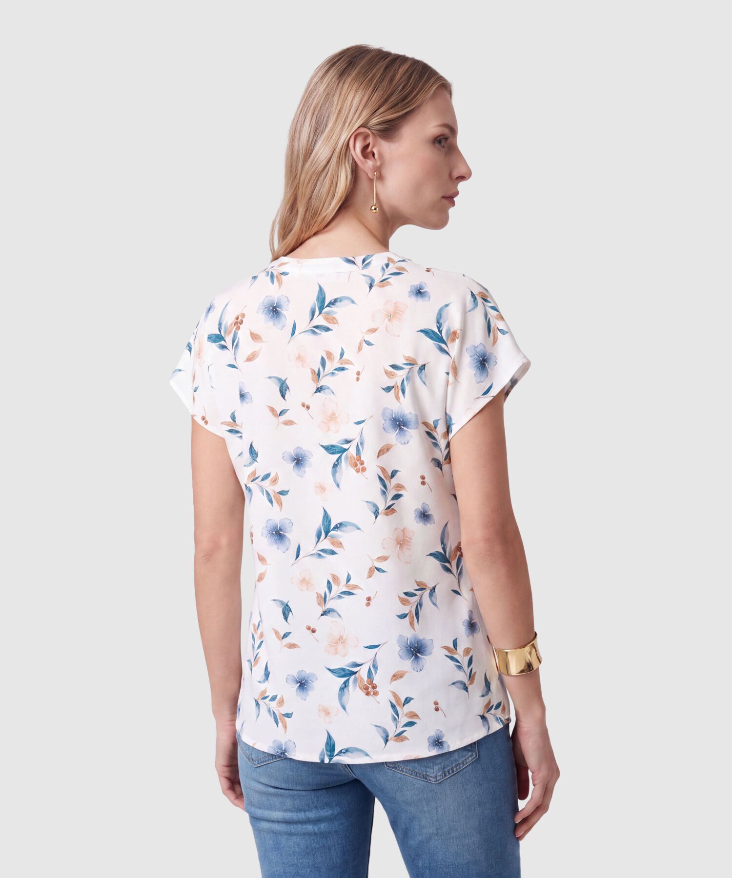 Blusa Fluida Manga Corta Mujer