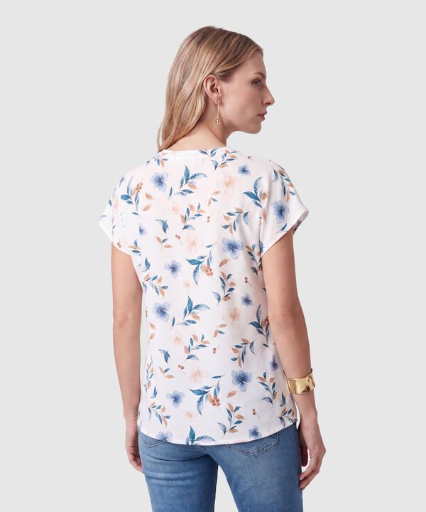 Blusa Fluida Manga Corta Mujer