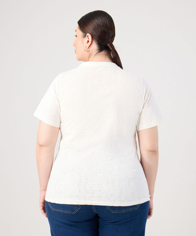 Camiseta Manga Corta Texturizada Para Mujer Curvy
