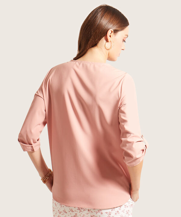 Blusa Unicolor Manga 3/4