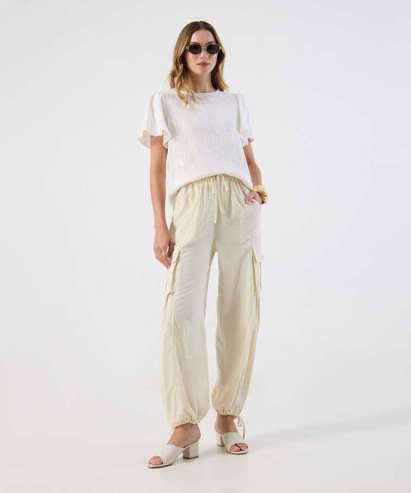 Pantal&oacute;n Cargo Casual Ajuste El&aacute;stico Para Mujer