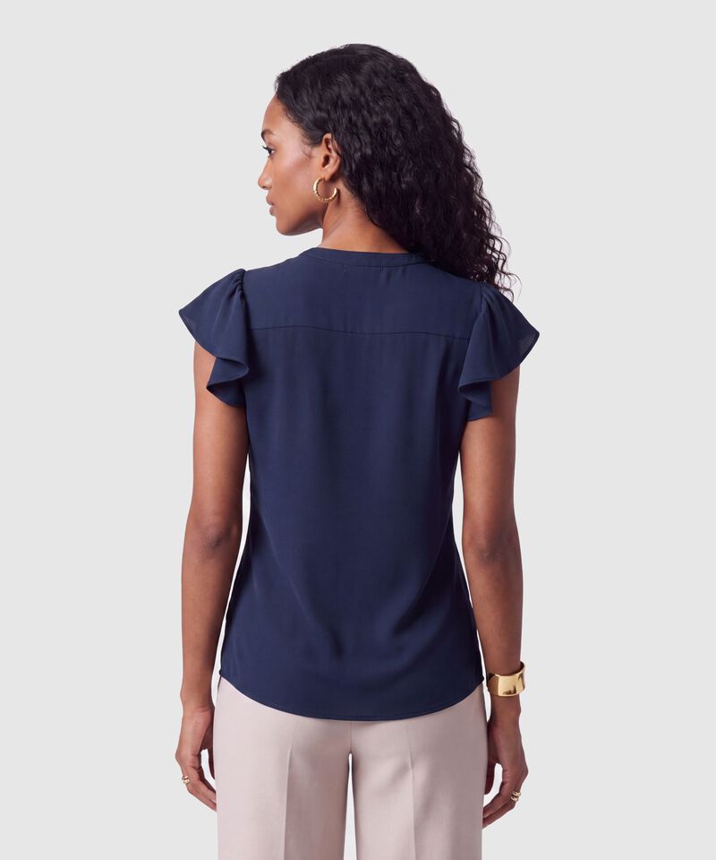Blusa Cuello Mao Con Boleros Mujer