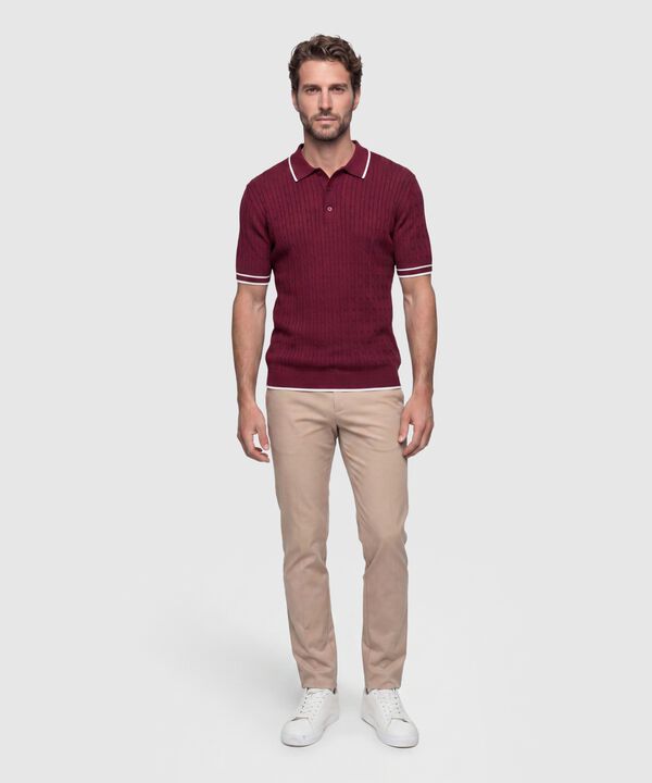 Polo Tejida Manga Corta Para Hombre