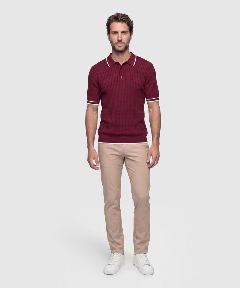 Polo Tejida Manga Corta Para Hombre