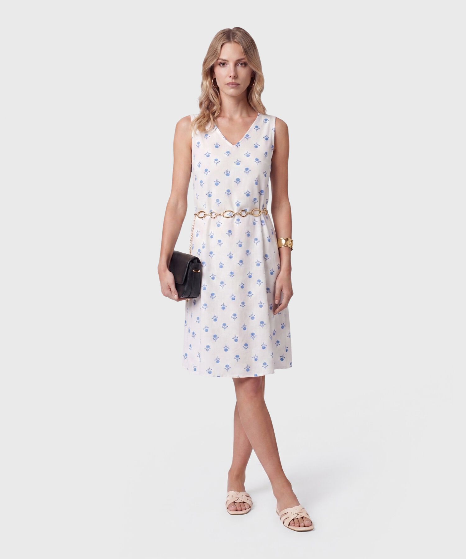 Vestido Midi Estampado Para Mujer