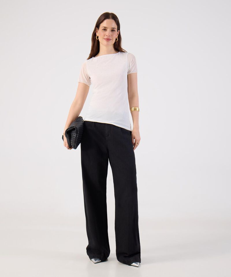 Camiseta Malla Con Brillos Para Mujer