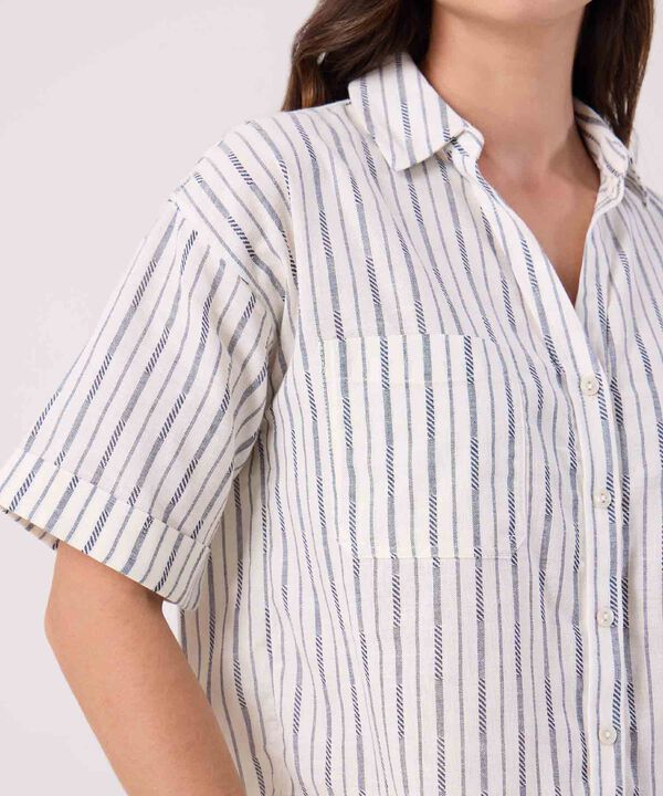 Camisa A Rayas Manga Corta  image number null