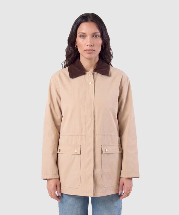 Chaqueta Con Cuello De Pana Para Mujer image number null