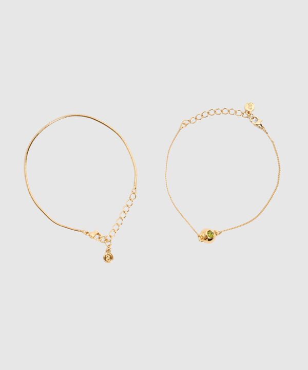 Set Pulseras x2 con Piedra para Mujer