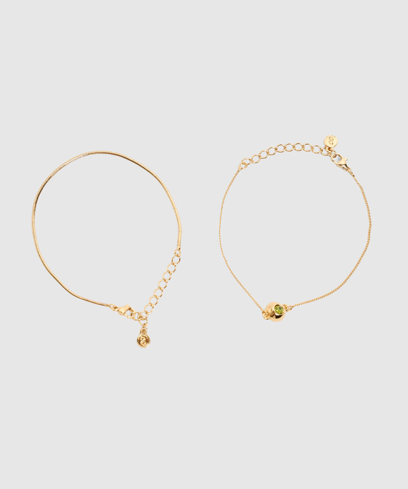 Set Pulseras x2 con Piedra para Mujer