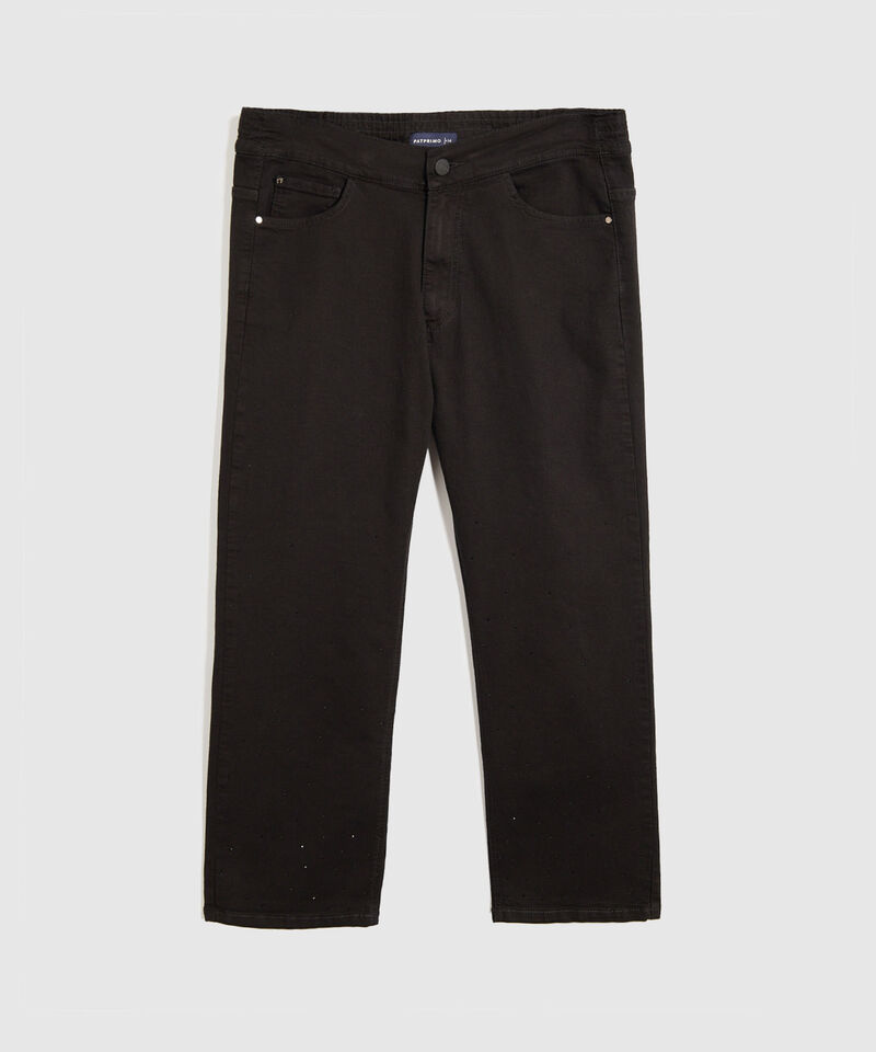 Jean Straight Crop Con Pedreria Para Mujer