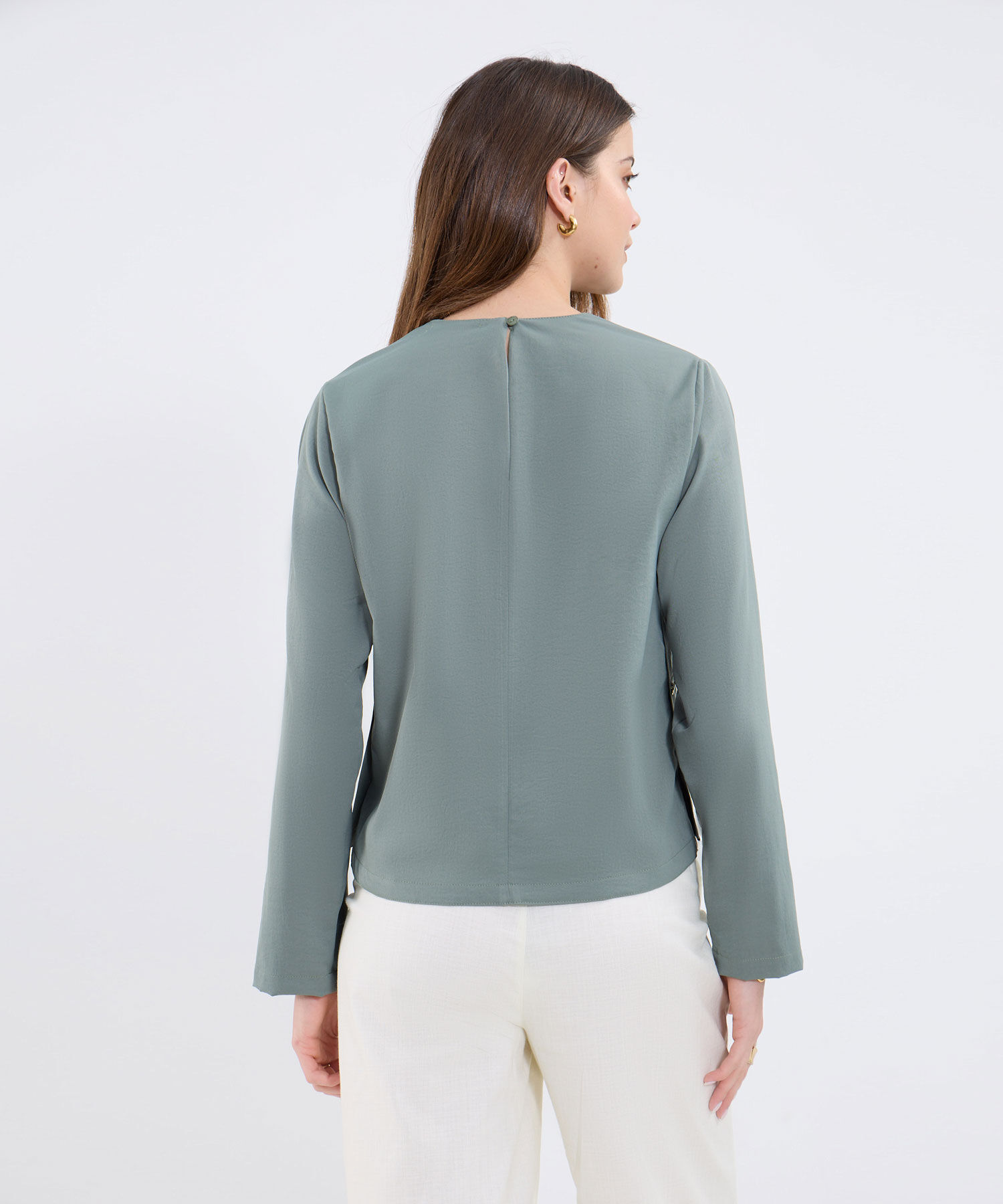 Blusa Unicolor Manga Larga