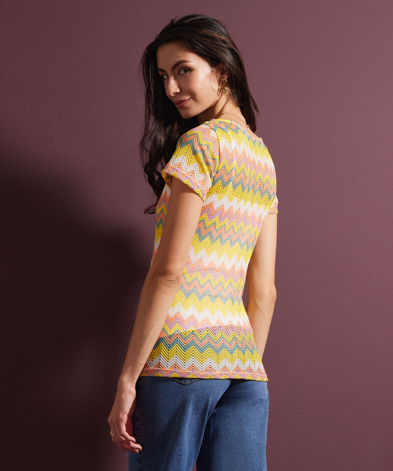 Camiseta De Tejido Texturizado Mujer
