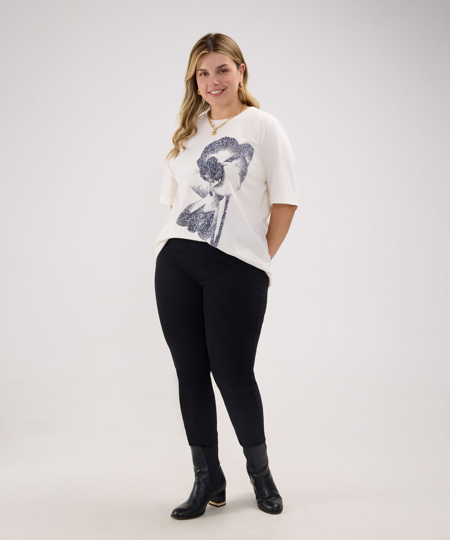 Camiseta Estampada con Brillos