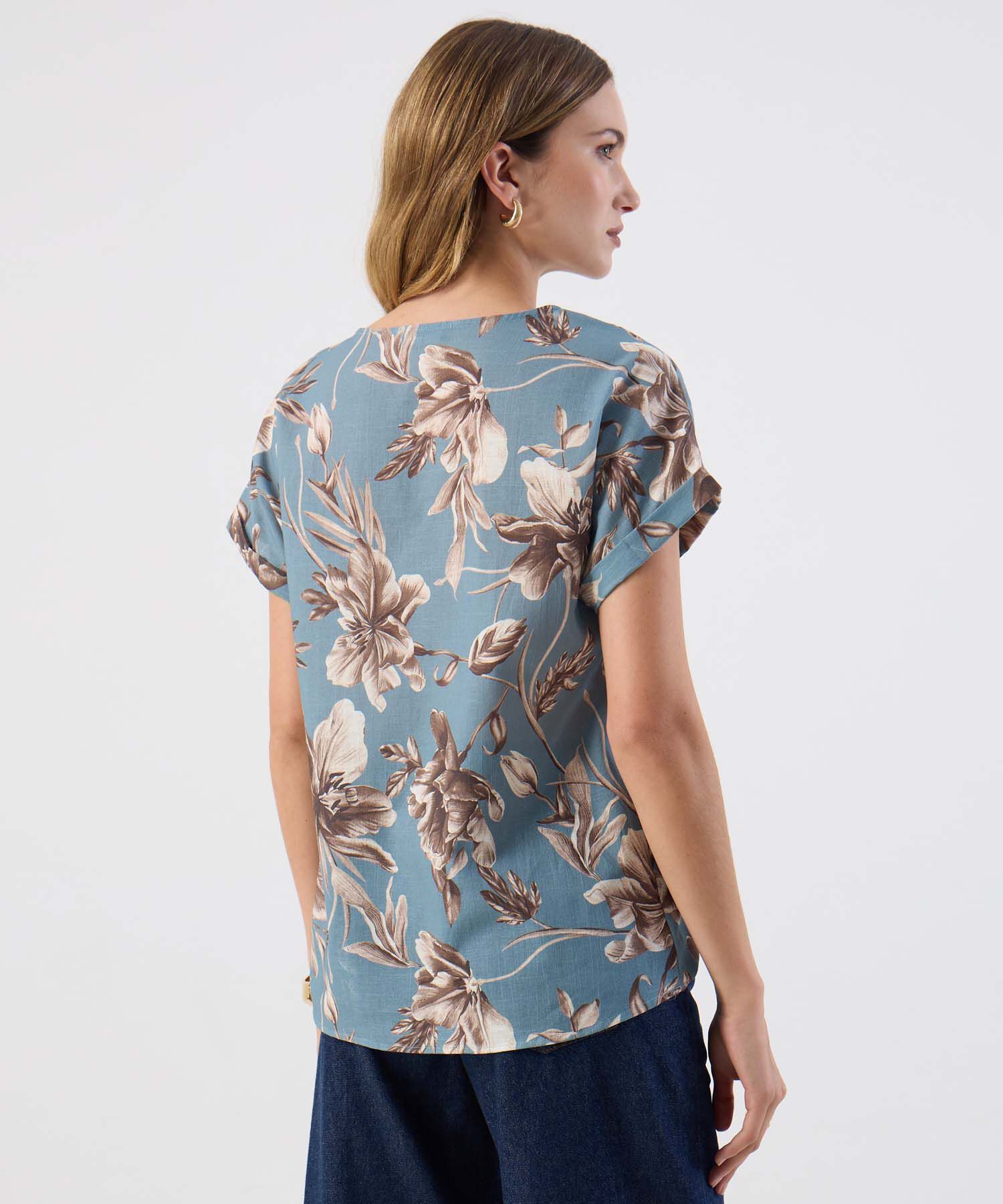 Blusa Manga Corta Estampada