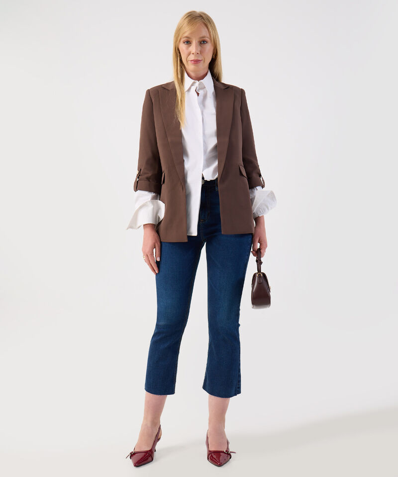 Jeans Mujer Corto Bota Campana Desflecada