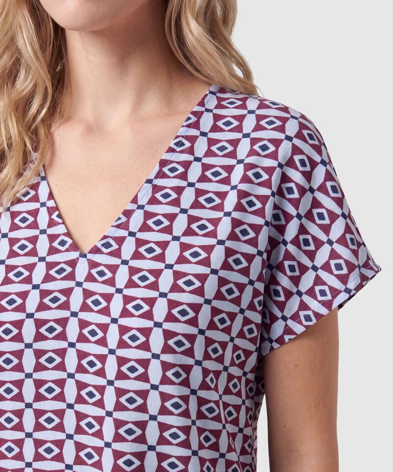 Camiseta Estampada Manga Corta Para Mujer