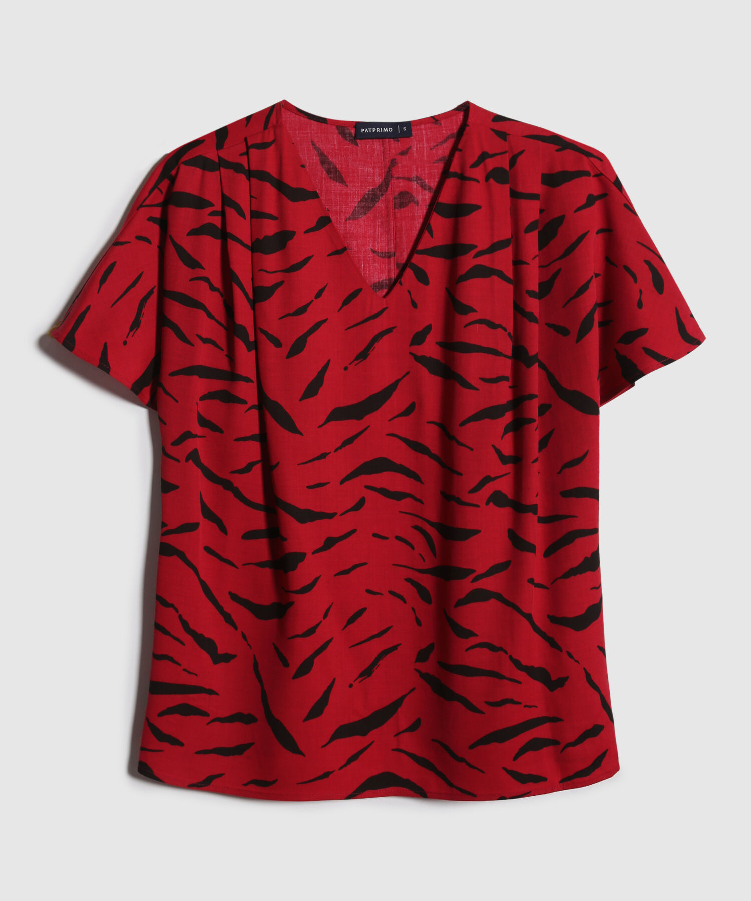 Blusa Con Pliegues En Hombro
