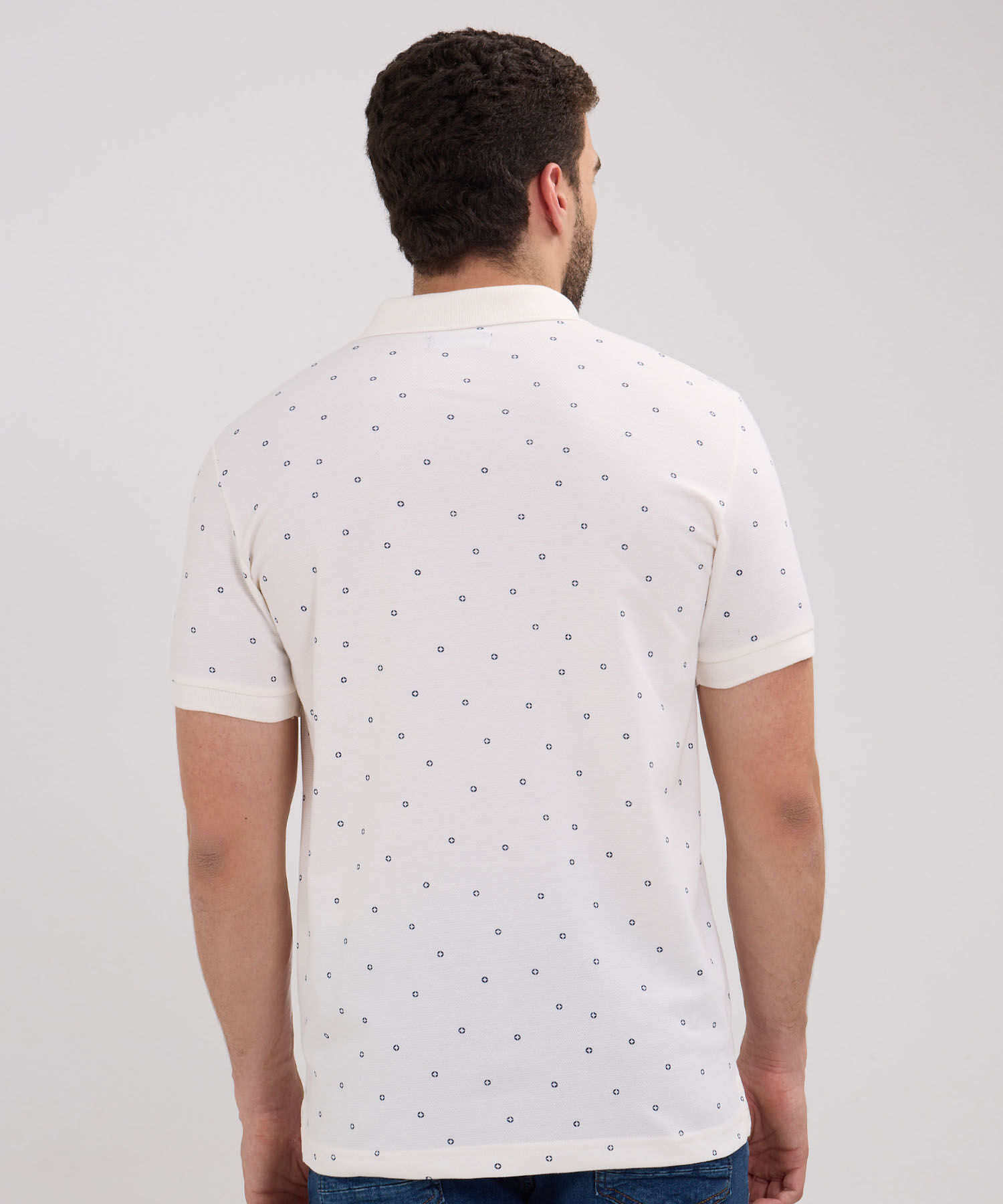 Polo Estampada Cuello Y Puños Tejidos Con Bolsillo