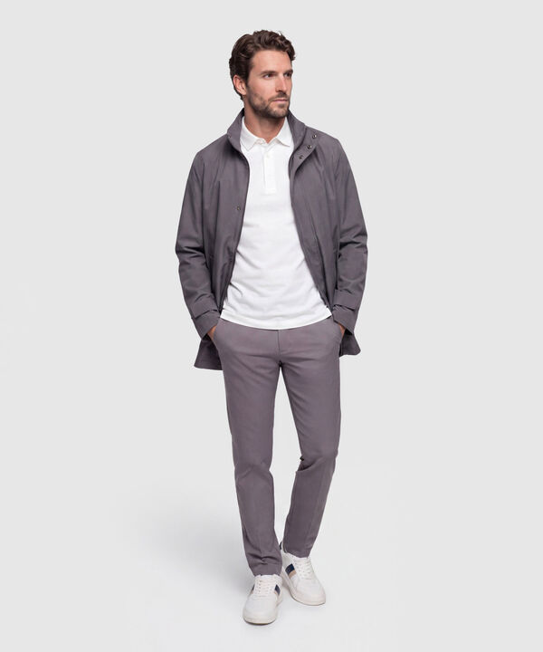 Chaqueta Unicolor con Capucha Para Hombre