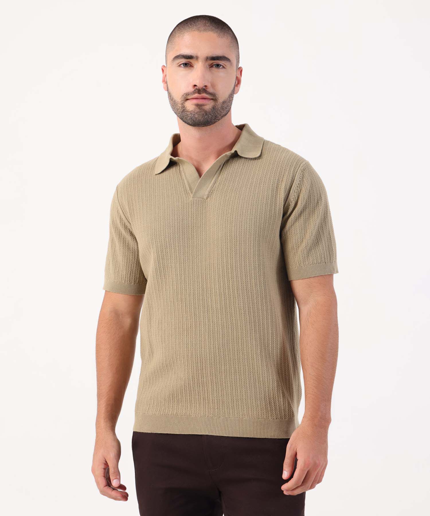 Polo Con Textura Unicolor 