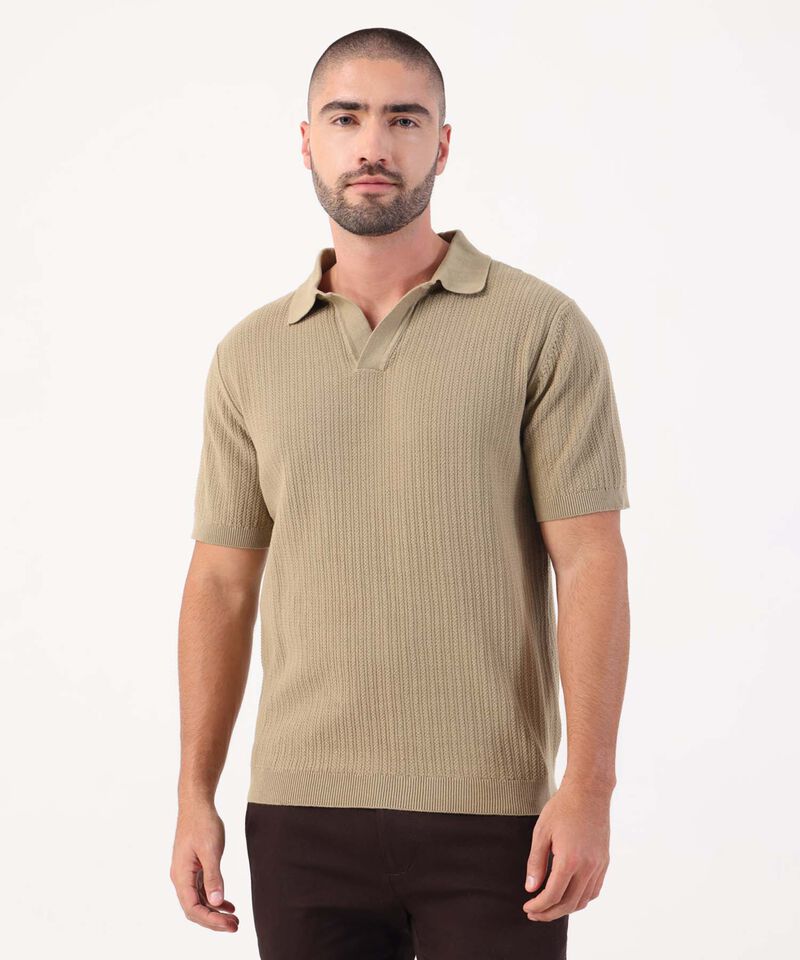 Polo Con Textura Unicolor 