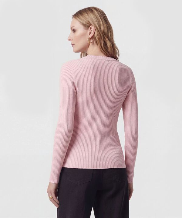 Saco De Punto Acanalado Con Brillo Mujer