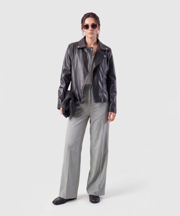 Pantal&oacute;n Bota Ancha Tiro Alto Para Mujer
