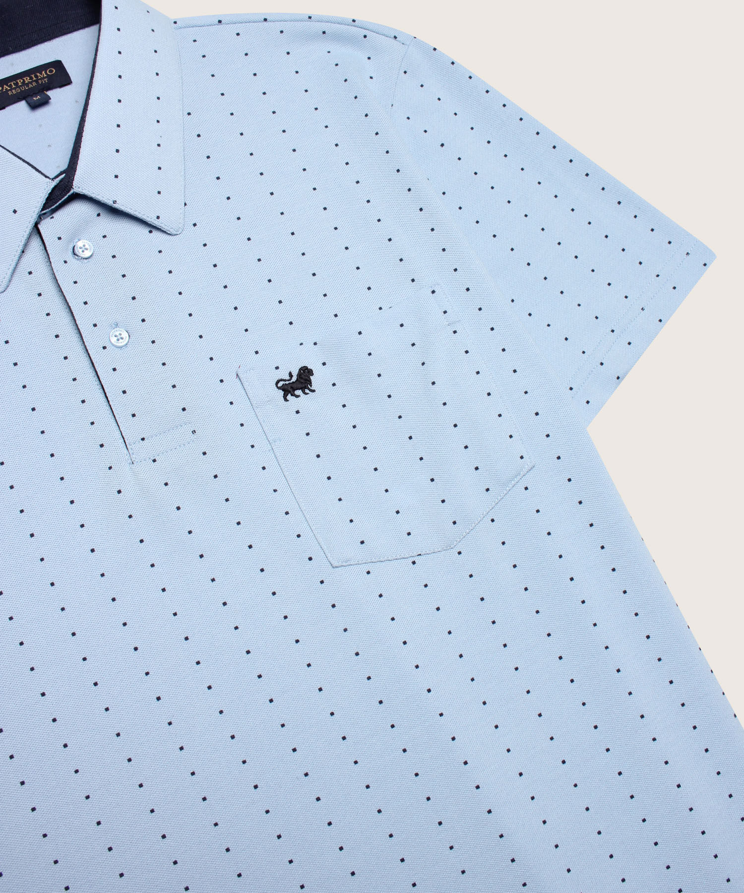 Polo Estampada Cuello Duro