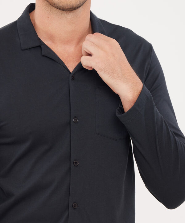Pijama Camisa Resort Con Detalles Y Pantalón Con Contrastes image number null