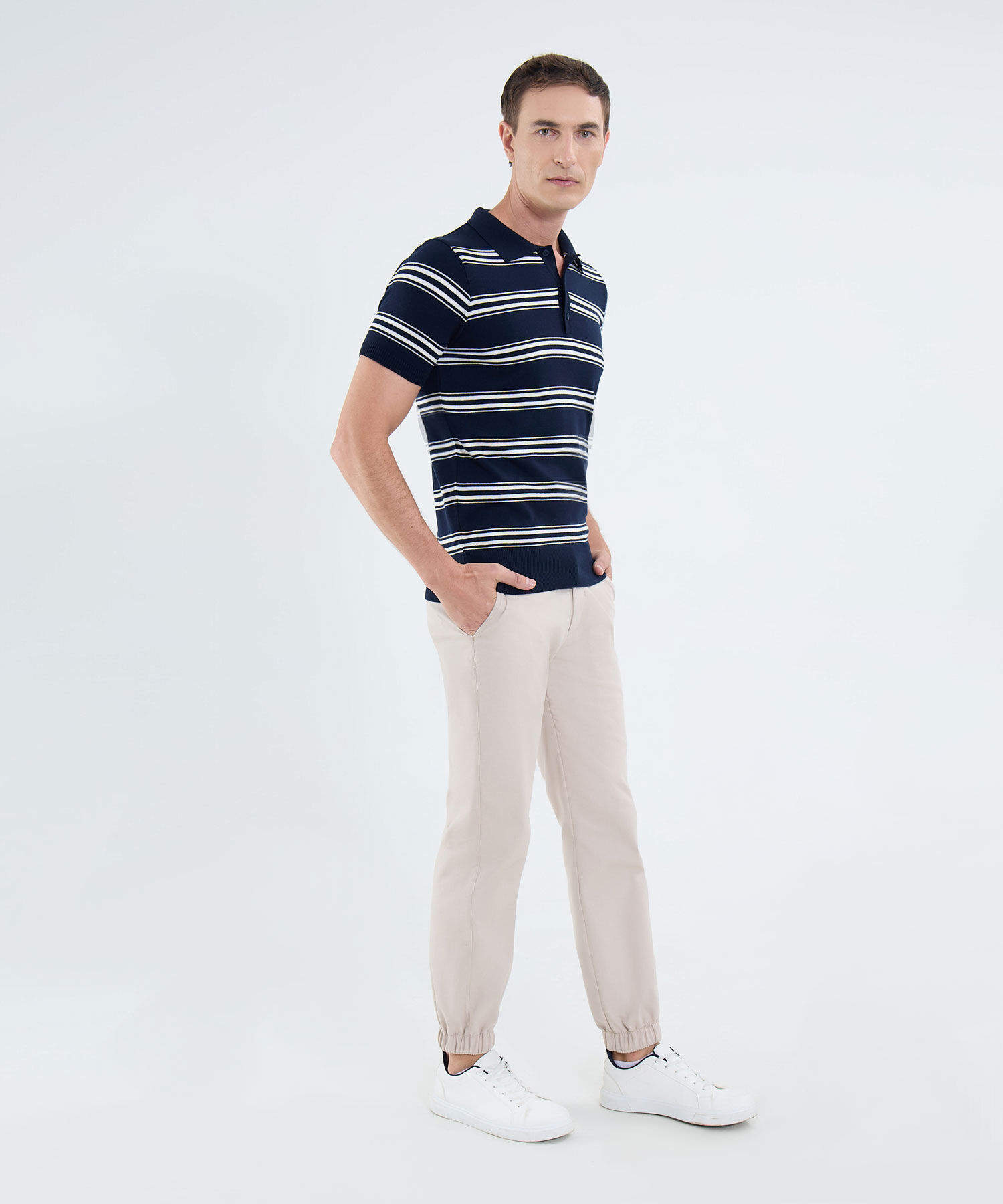 Polo Tejida Preteñida Para Hombre
