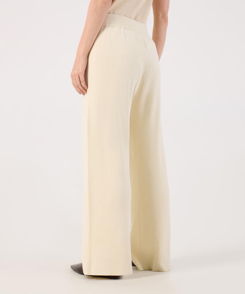 Pantal&oacute;n Wide Leg de Punto Acanalado para Mujer