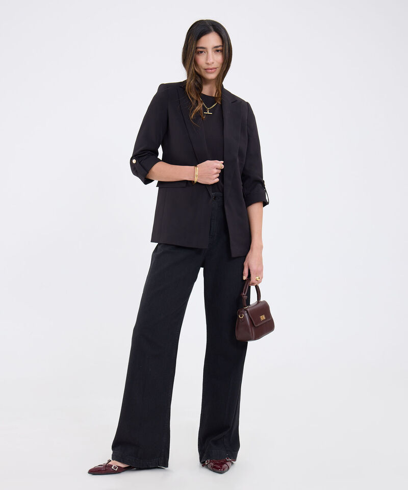 Blazer Unicolor Con Solapa