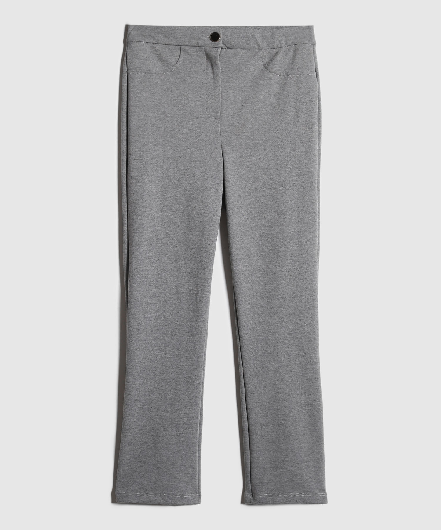 Leggins Unicolor Con Cierre Botón