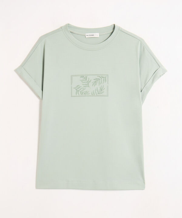 Camiseta Holgada Bordado Discreto Mujer image number null