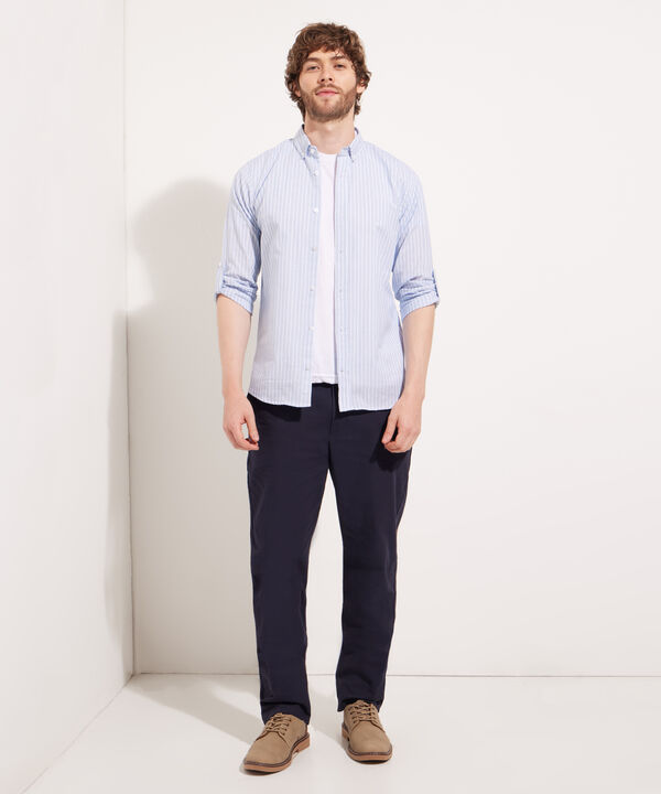 Camisa Manga Larga Preteñida Rayas, Slim