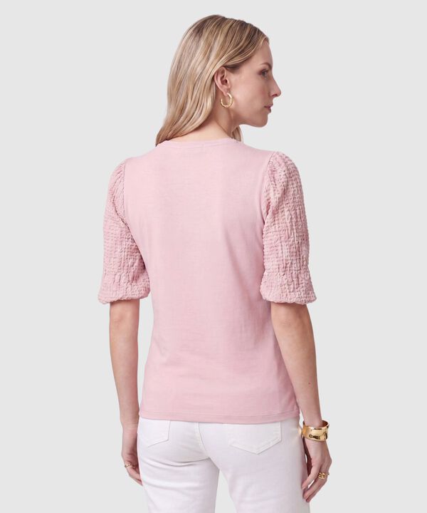 Camiseta Con Mangas Texturizadas Para Mujer