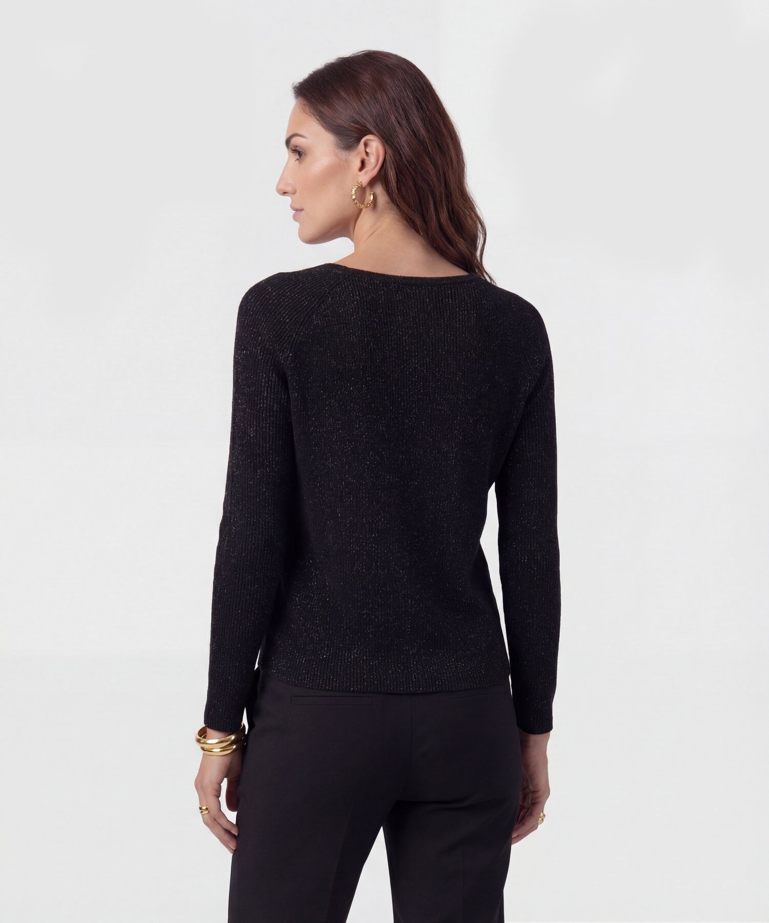 Saco De Punto Cuello En V Mujer