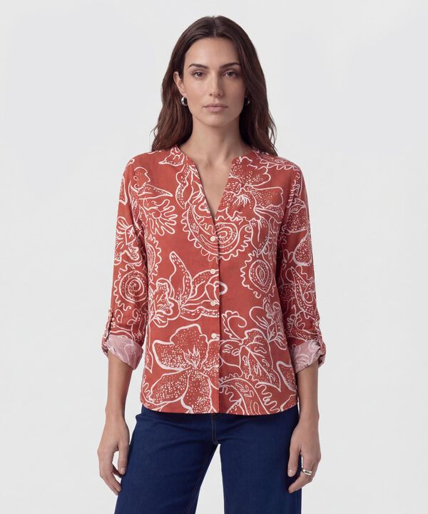 Blusa Fluida Cuello V Para Mujer image number null