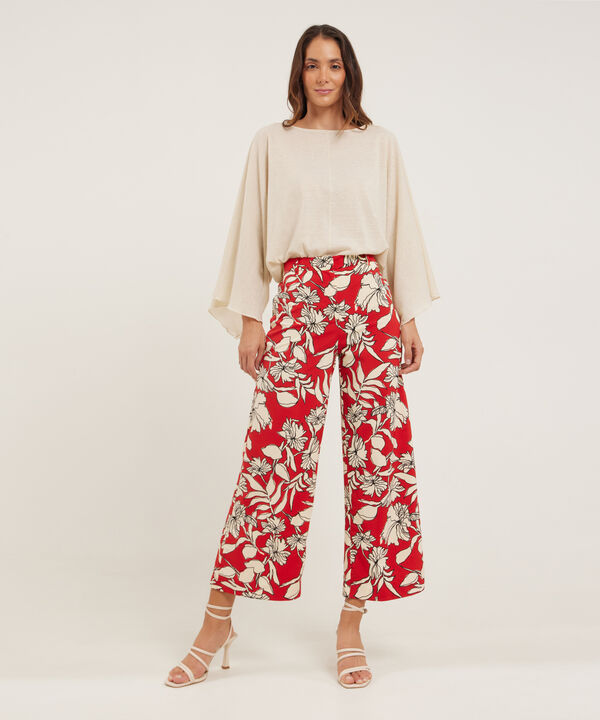 Pantalón Estampado Tipo Palazzo Con Resorte En Pretina Posterior, Serena