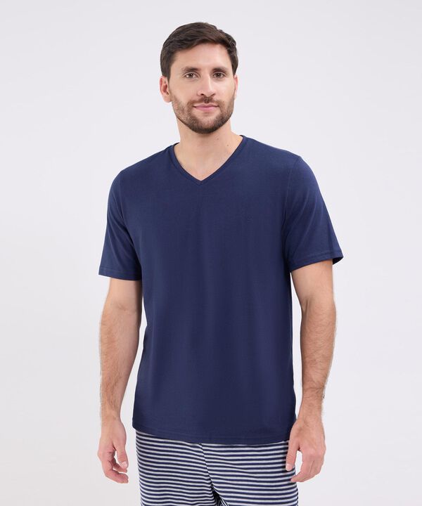 Conjinto de Pijama camiseta manga corta y pantaloneta preteñida para hombre image number null