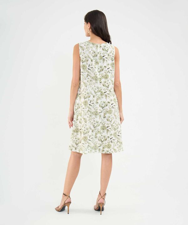 Vestido Estampado en Efecto Lino