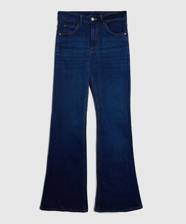 Jean  Skinny Flare Tono Azul Oscuro