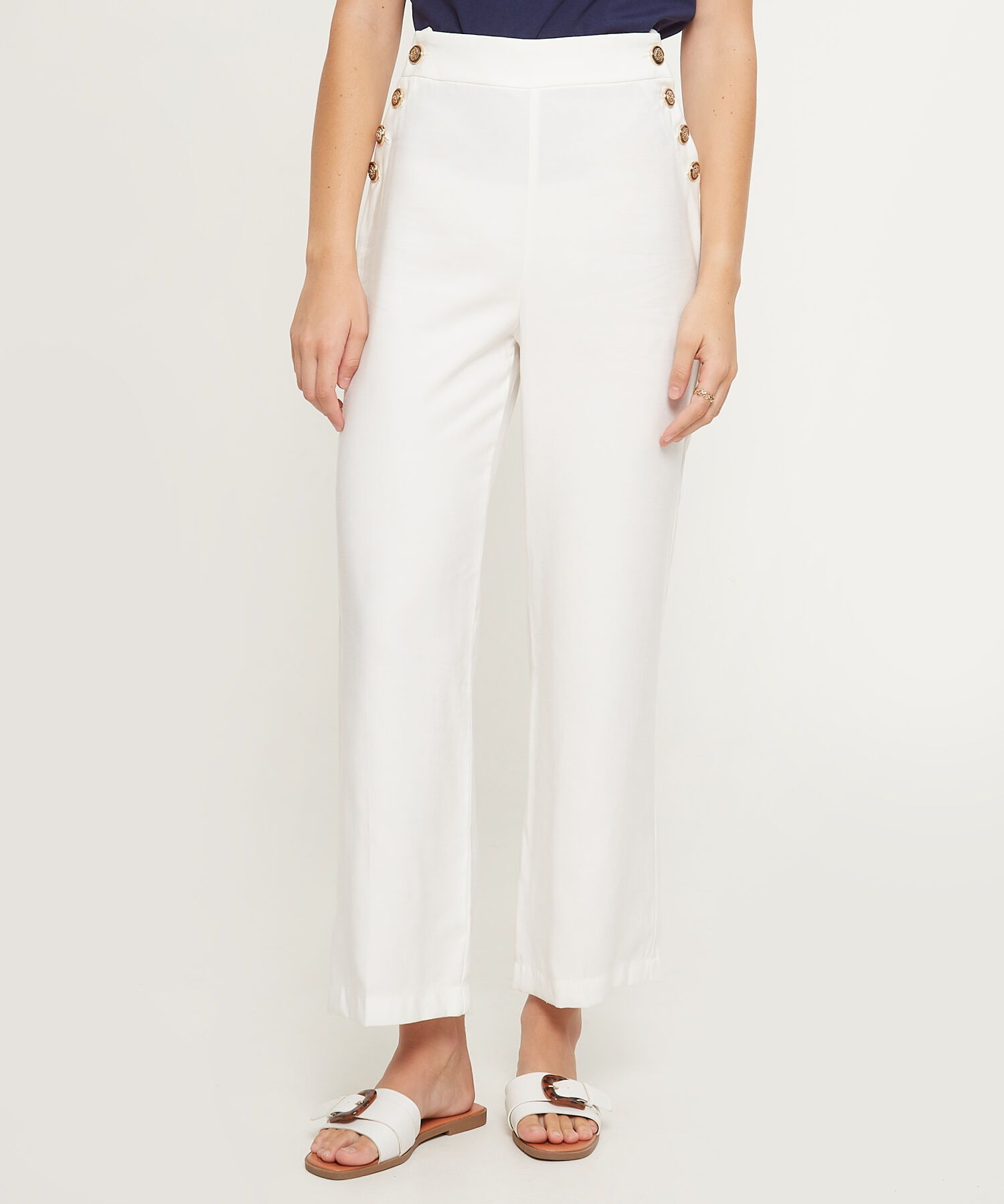 Pantalón Fluido Con Botones