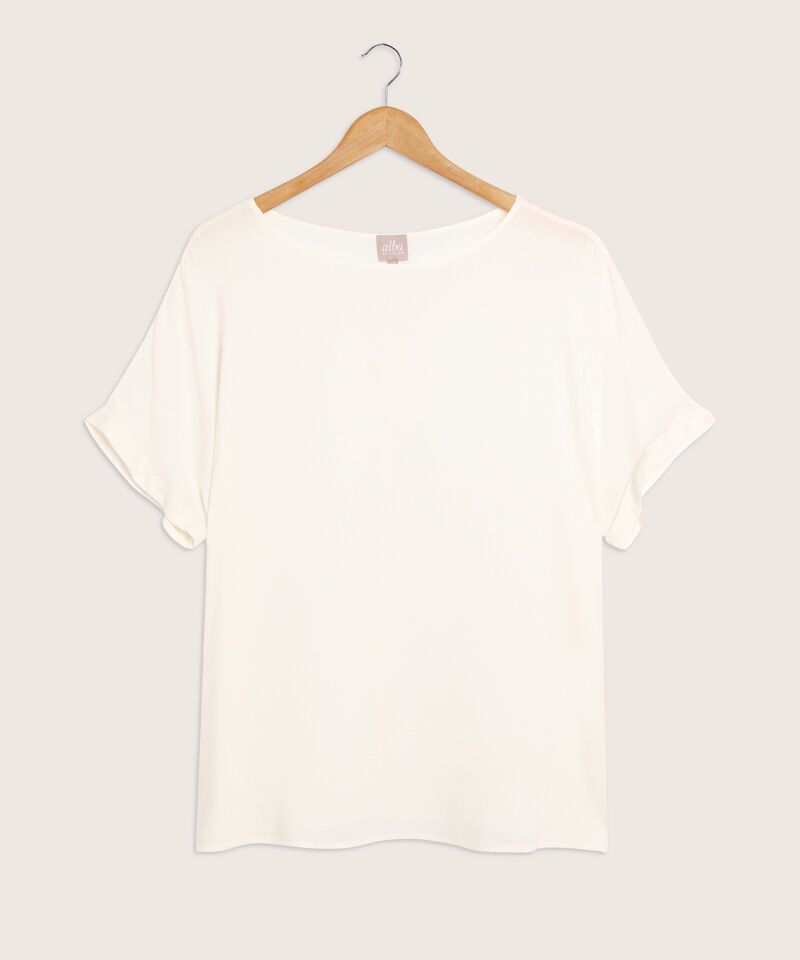 Blusa Unicolor Manga Corta Corrida Con Guardapolvo