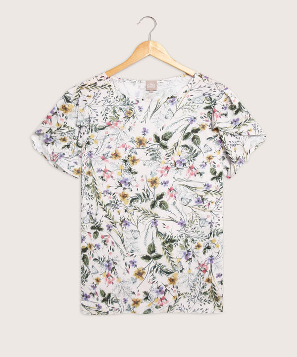 Blusa Estampada Cuello Redondo
